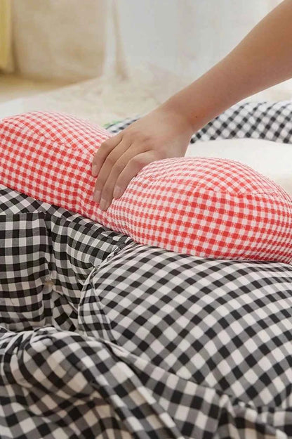 Cartoon Plaid Design Pet Mat with Bow