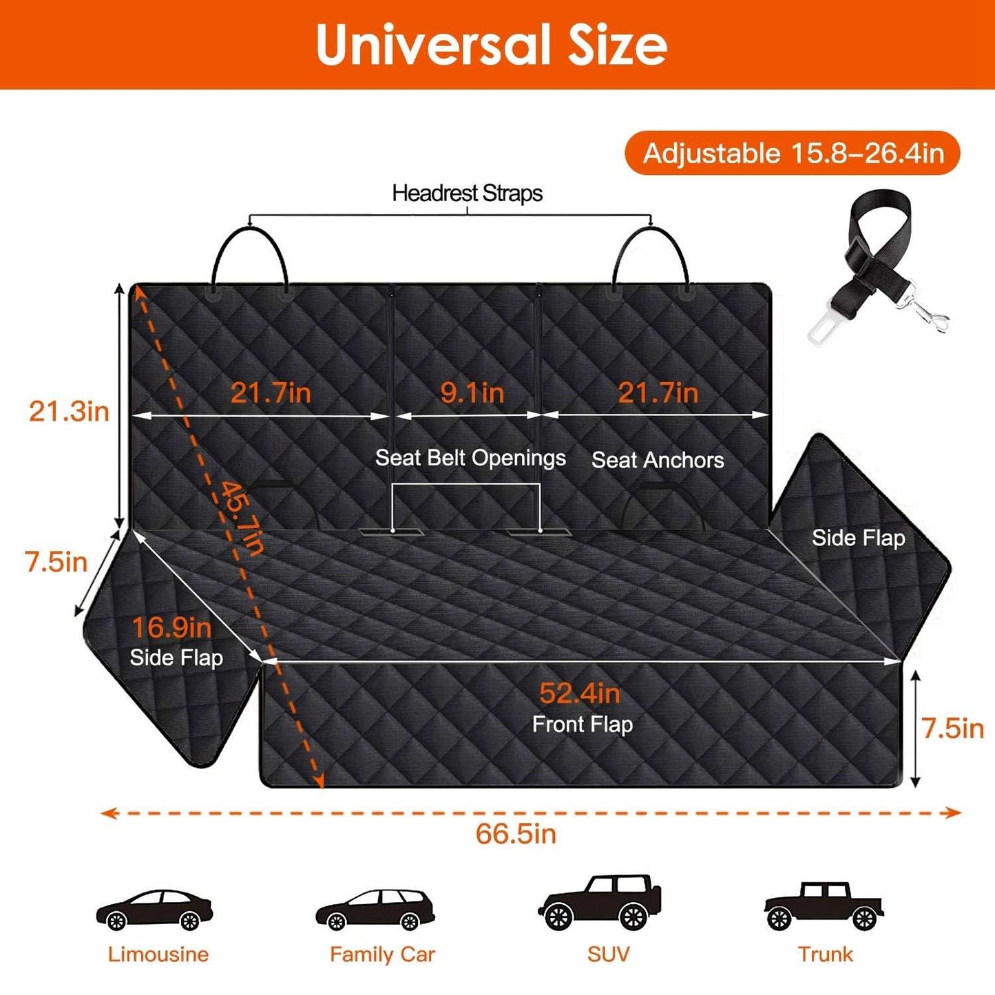 Waterproof Scratch Proof Pet Dog Car Seat Cover Rear Protector Mat