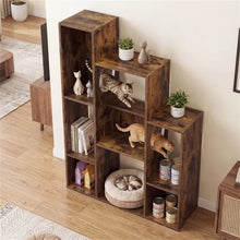 Cat Bookshelf Cabinet - 8 Storage Sections Climbing Platforms