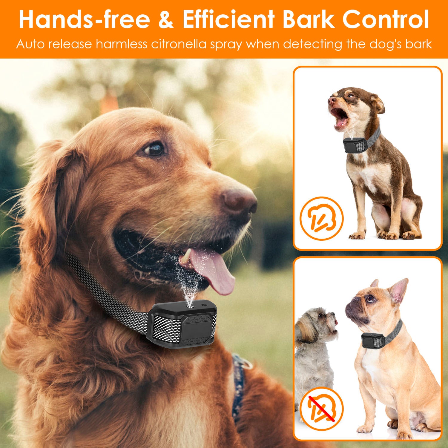Citronella Bark Collar - Spray No Shock for Dogs IP65 Waterproof - Purrfect Pet Haven