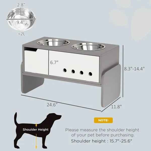 Elevated Dog Bowls - 3 Height Adjustable with Slow Feeder - Purrfect Pet Haven