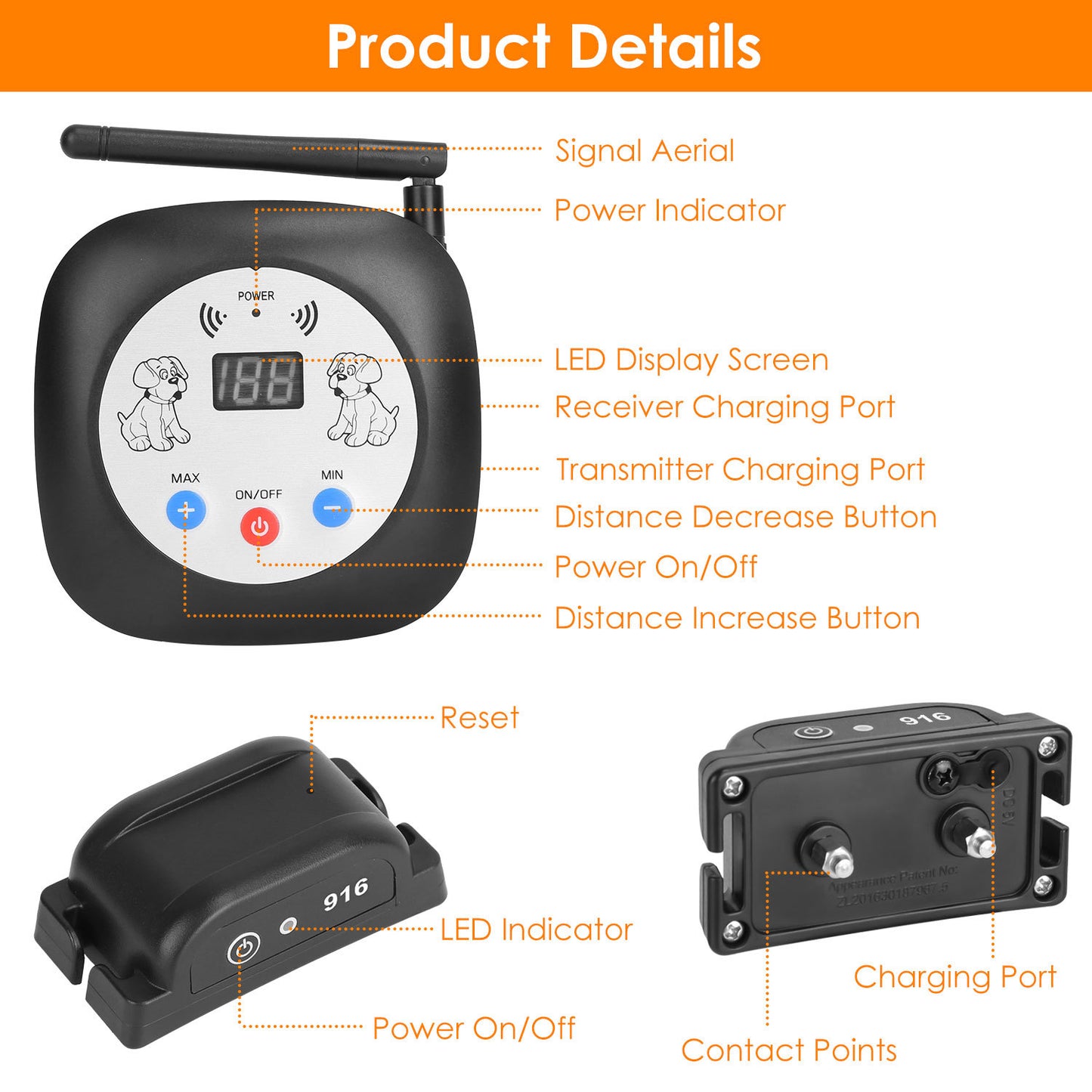 Wireless Dog Fence System - 328FT GPS