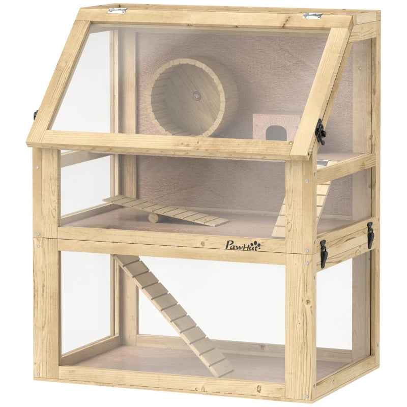 Wooden Hamster Cage - 3 Tier Detachable Bottom