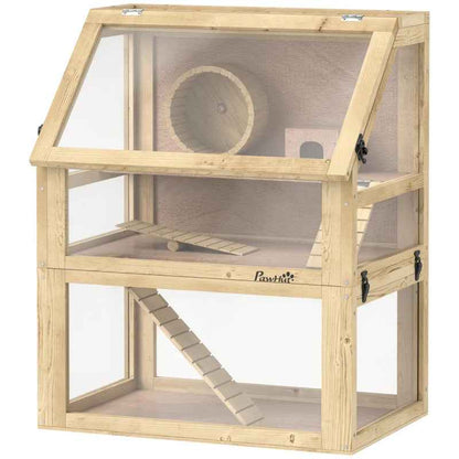 Wooden Hamster Cage - 3 Tier Detachable Bottom