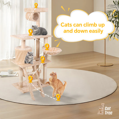 Multi-Level Cat Climbing Frame - Interactive Cat Tree Tower