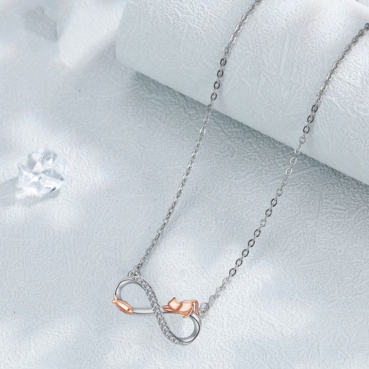 Special-interest Design Infinite Symbol Pendant Cat Necklace Gift