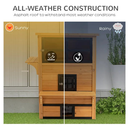 Outdoor Cat House - 3-Tier Shelter with 5 Escape Doors - Purrfect Pet Haven