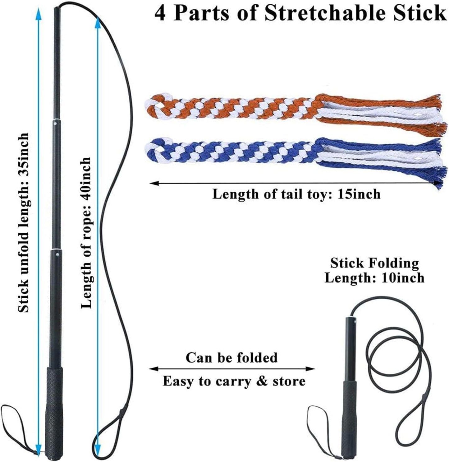 Dog Flirt Pole - Extendable Teaser Wand for Training