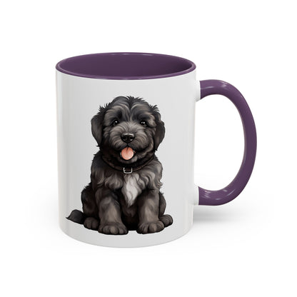 Cute Bouvier Des Flanders Dog Design Accent Coffee Mug - 11oz & 15oz