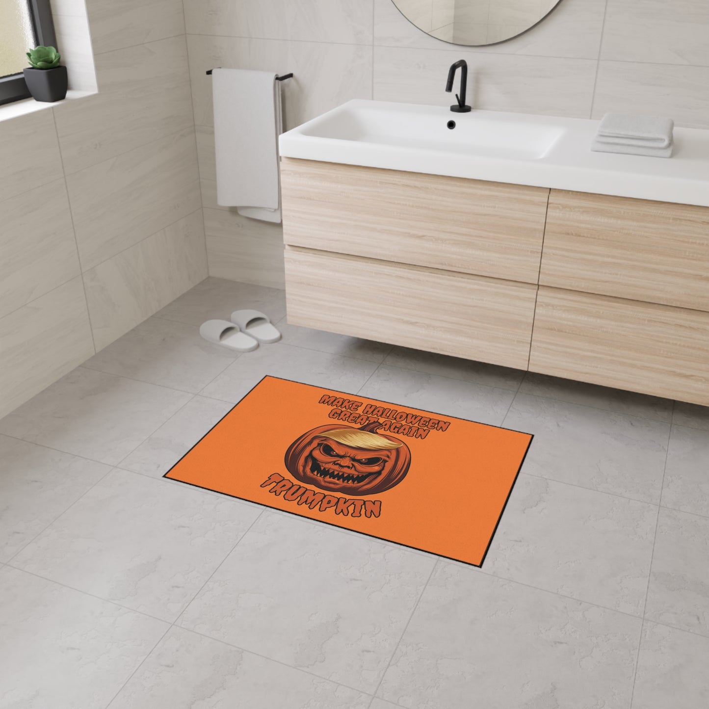 Make Halloween Great Again Floor Mat - Trump Pumpkin Doormat
