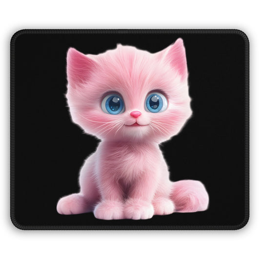 Cute Pink Cat Gaming Mouse Pad - Adorable Desk Accessory for Animal Lovers | Purrfect Pet Haven