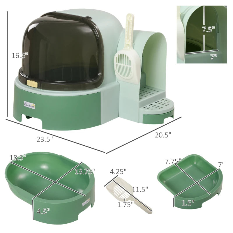 Cat Litter Box - Enclosed Space Capsule with Scoop - Purrfect Pet Haven