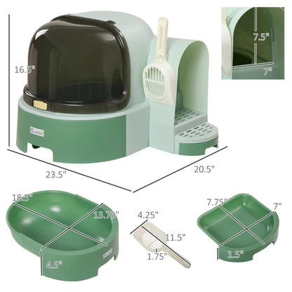 Cat Litter Box - Enclosed Space Capsule with Scoop - Purrfect Pet Haven