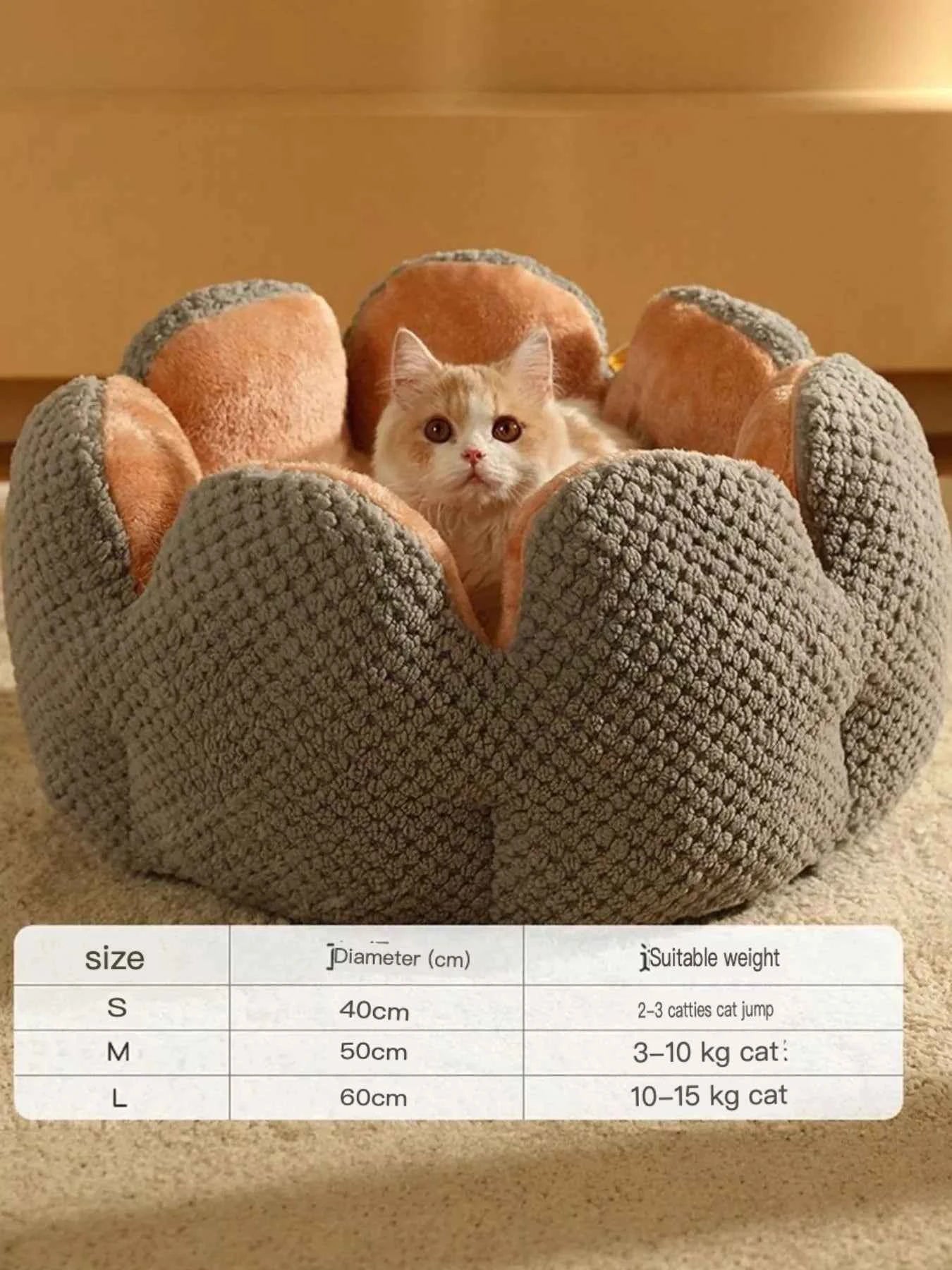 Flower Petal Plush Cozy Pet Nests