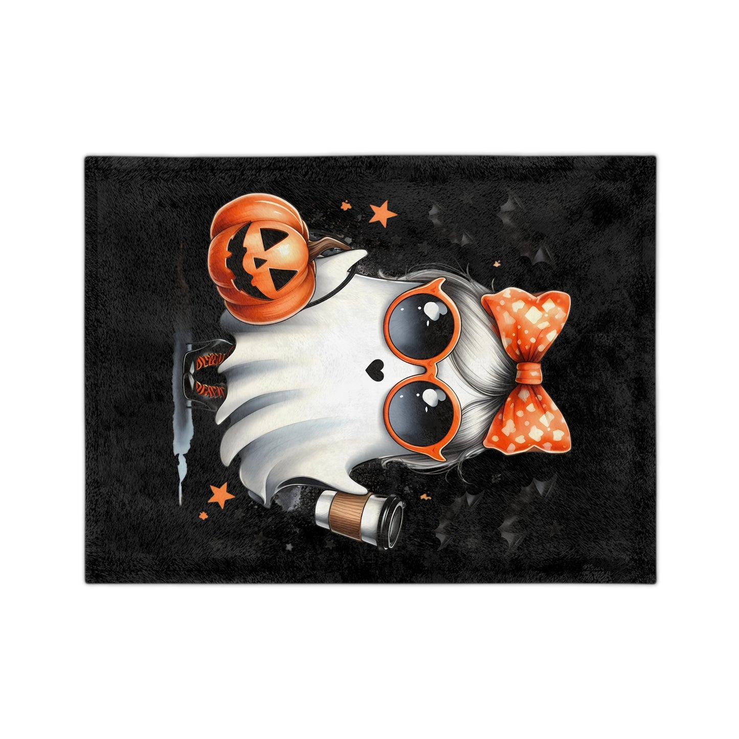 Halloween Ghost Blanket - Cute Spooky Fall Throw Microfiber