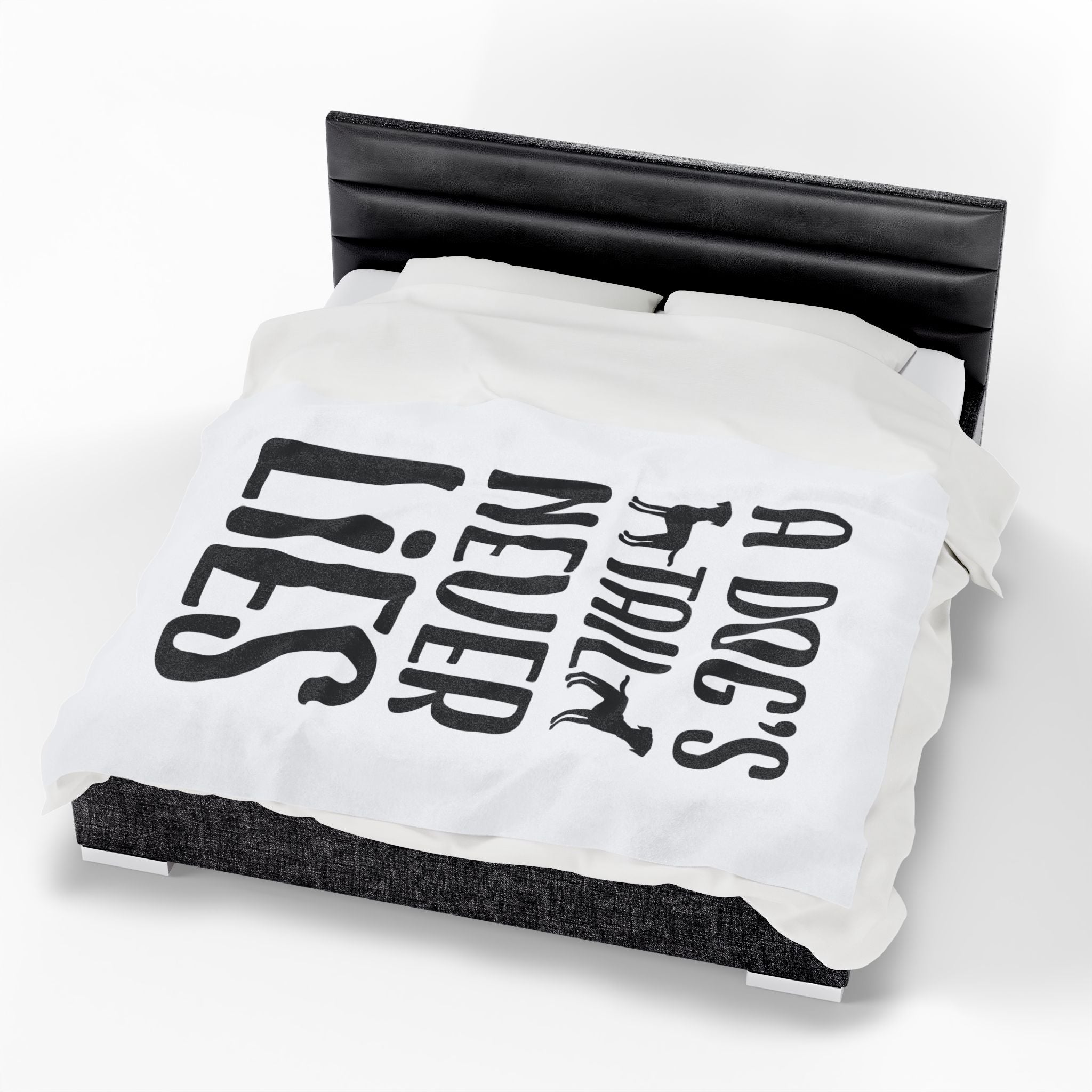 Cozy Velveteen Plush Blanket - "A Dog's Tail Never Lies" - Pet Lover Gift