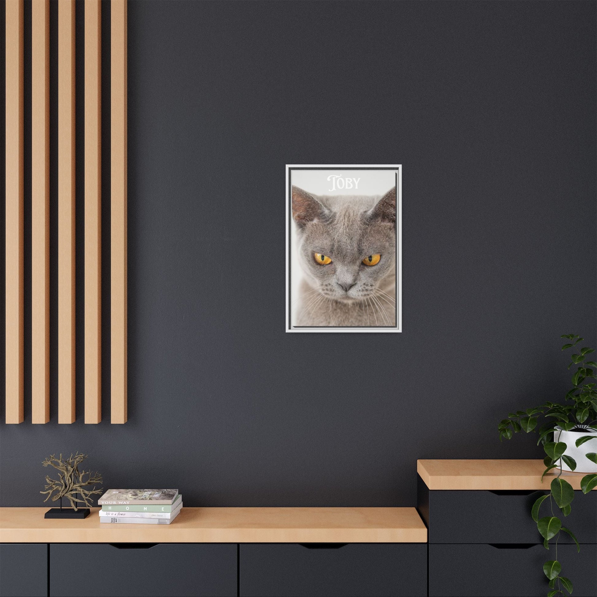 Personalized Photo Wall Art - Framed Matte Canvas Print for Pet Lovers - Customizable Name Print | Purrfect Pet Haven