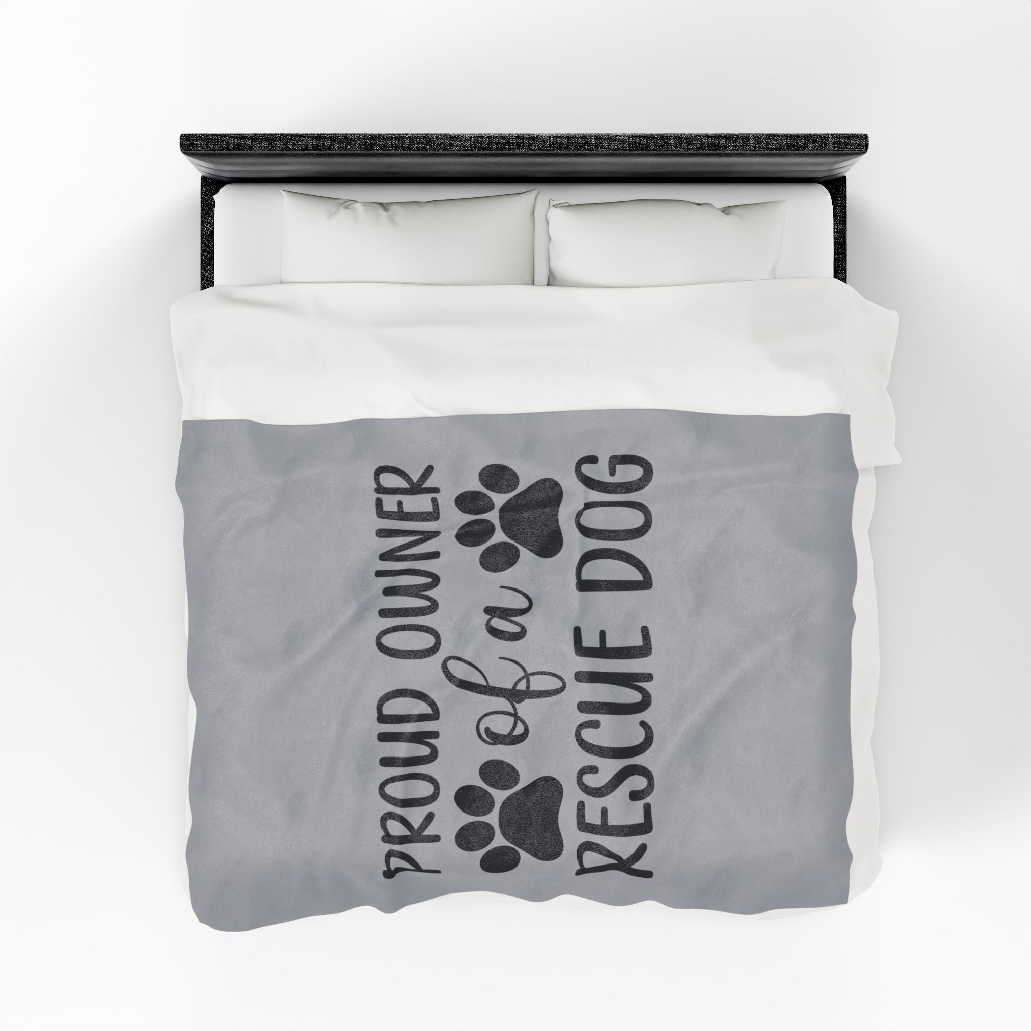 Proud Owner of a Rescue Dog Velveteen Plush Blanket - Cozy Pet Lover Gift