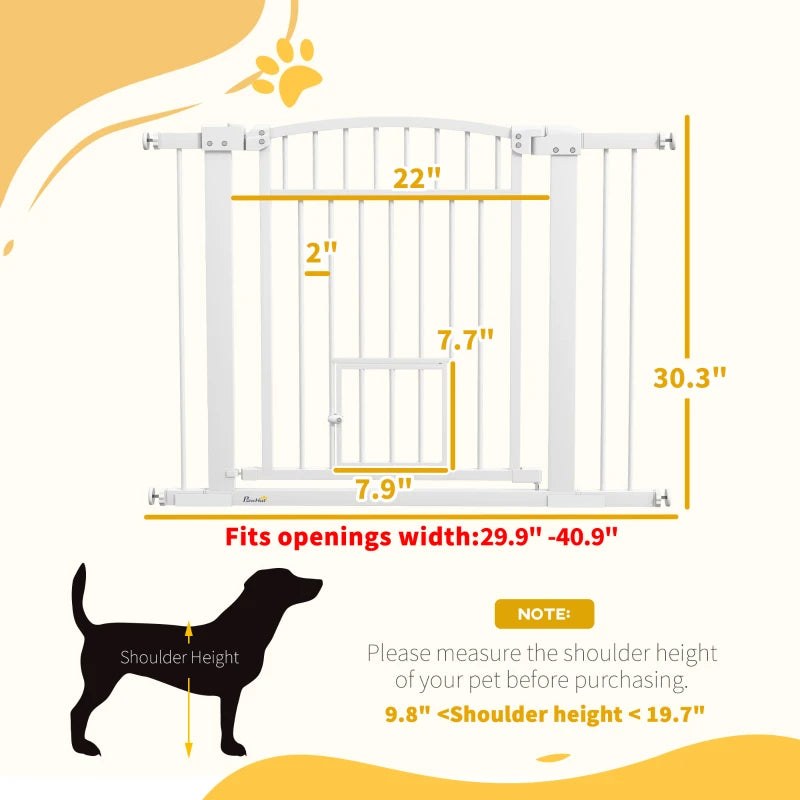 Dog Gate - Extra Wide Walk Through with Cat Door - Purrfect Pet Haven