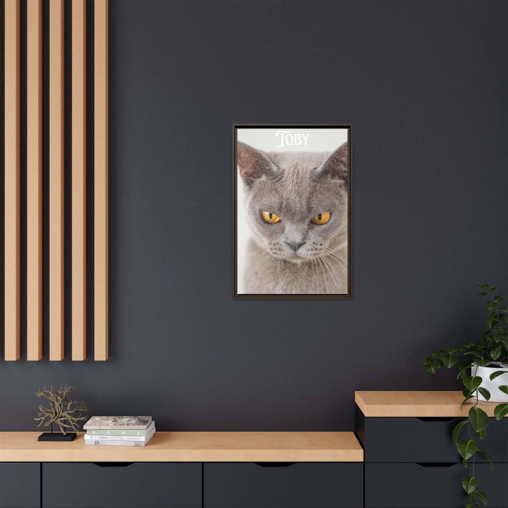 Personalized Photo Wall Art - Framed Matte Canvas Print for Pet Lovers - Customizable Name Print | Purrfect Pet Haven