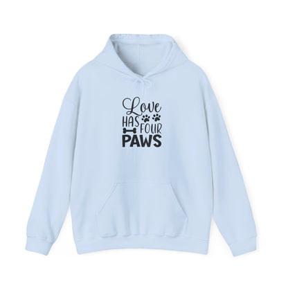 Love Has Four Paws Hoodie – Cozy Unisex Sweatshirt for Pet Lovers | Purrfect Pet Haven