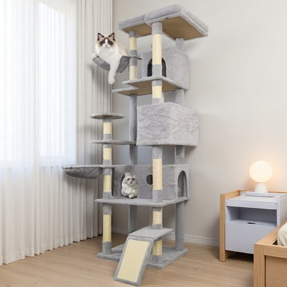 Large Cat Tree Tower 84.6" - 3 Condos 11 Scratching Posts