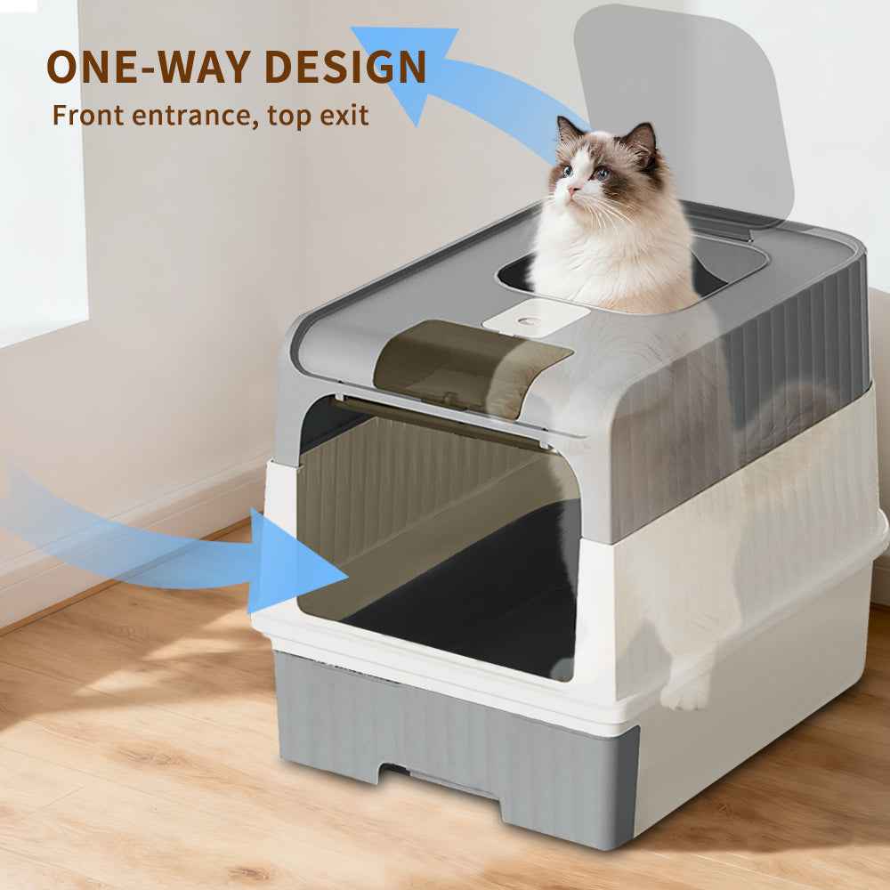 Cat Litter Box - Large Enclosed Flip-Top