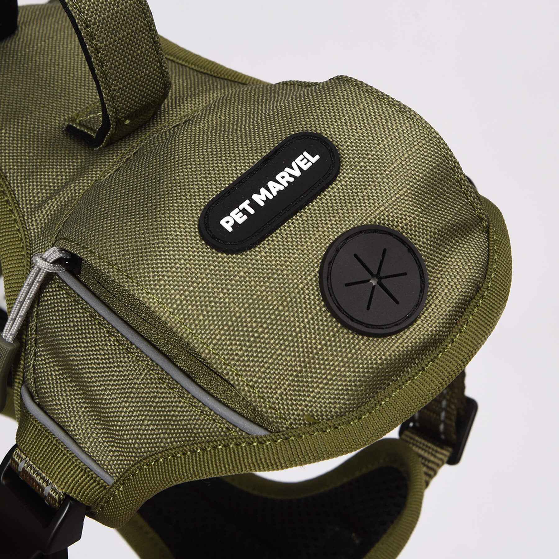 PETMARVEL High-Perfomance Tactical Dog Harness With Poop Bag Holder, No Pull Front Clip & Metal Buckles, Brown S