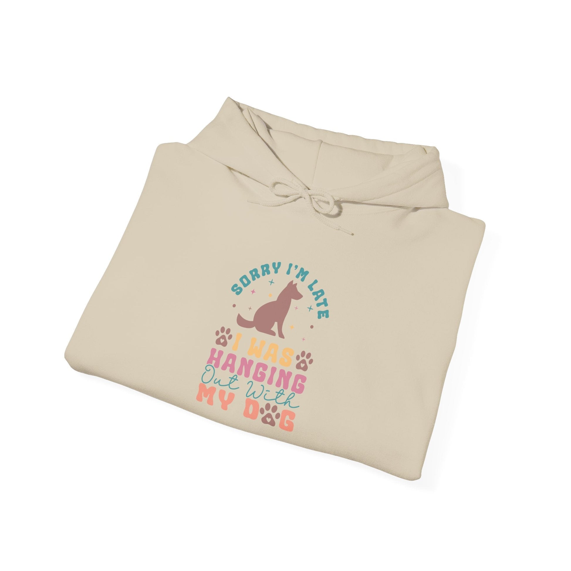 Funny Dog Lover Sweatshirt - "Sorry I'm Late, I Was Hanging Out With My Dog" - Unisex Heavy Blend™ Hoodie | Purrfect Pet Haven