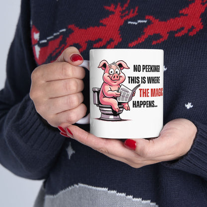 Funny Ceramic Mug - 'No Peeking!' Pig Design - Perfect Gift for Friends or Family | Purrfect Pet Haven