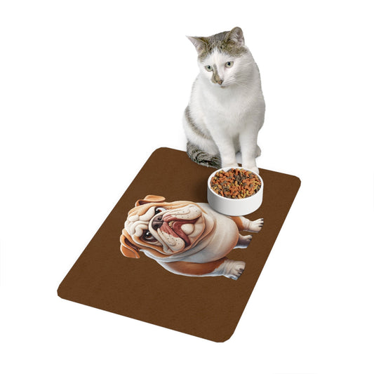 Adorable Bulldog Pet Food Mat - Non-Slip Feeding Mat for Dogs | Purrfect Pet Haven