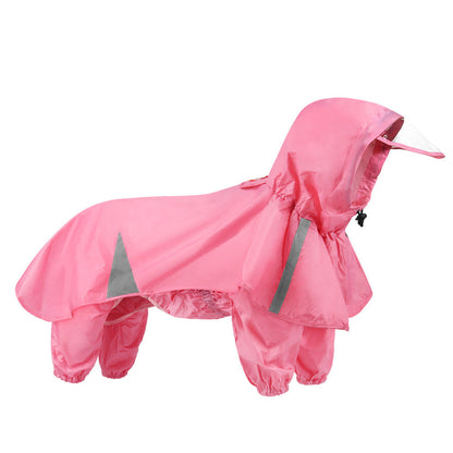 Pink raincoat with gray zippers on a white background