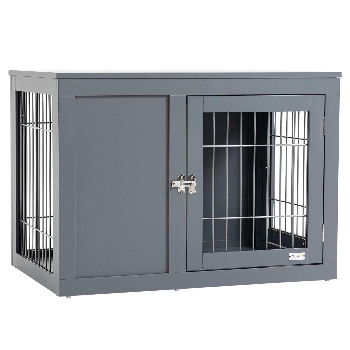 Dog Crate End Table Furniture - Metal Double Door Cage For Small Medium Dogs
