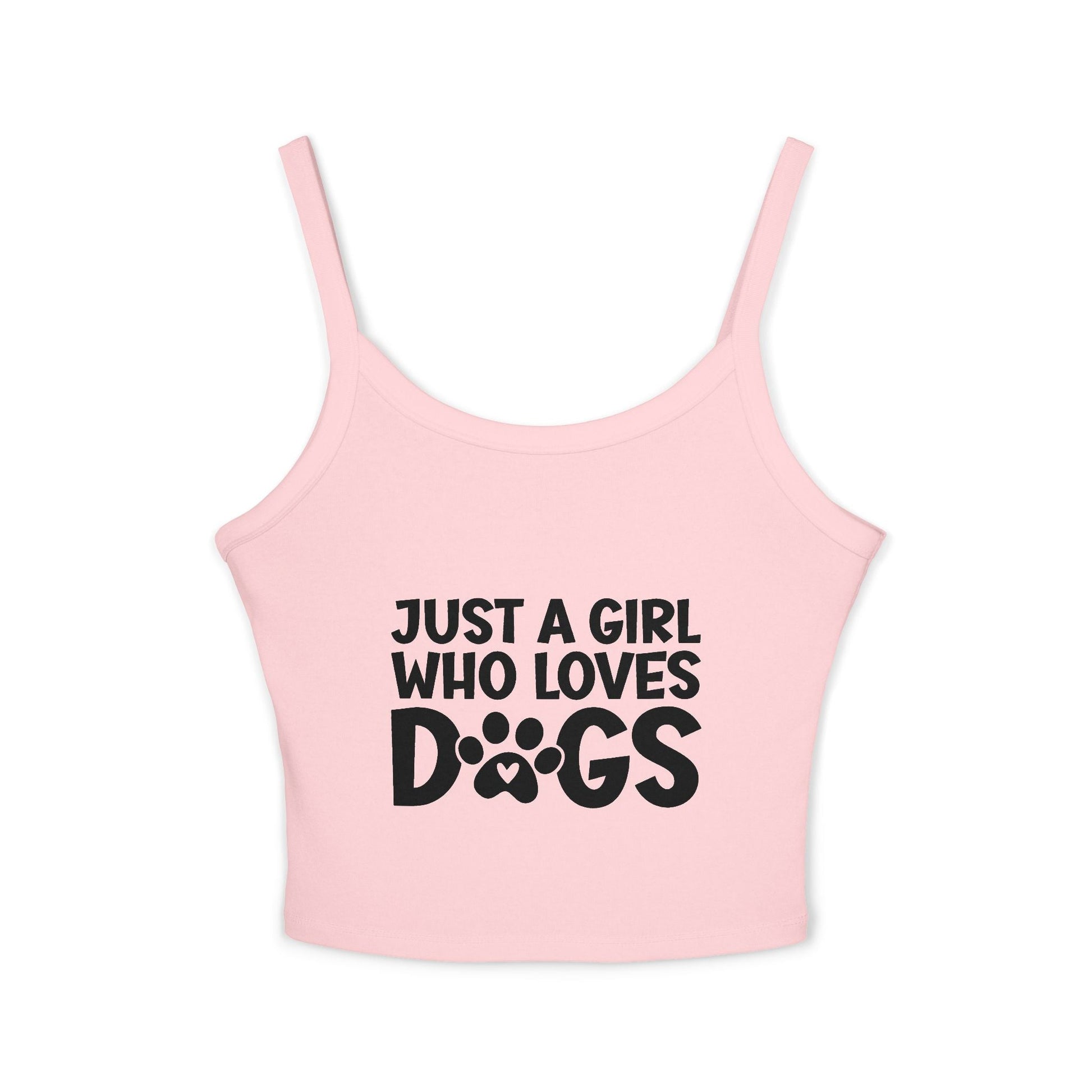 Just a Girl Who Loves Dogs Spaghetti Strap Tank Top - Cute Pet Lover Apparel | Purrfect Pet Haven