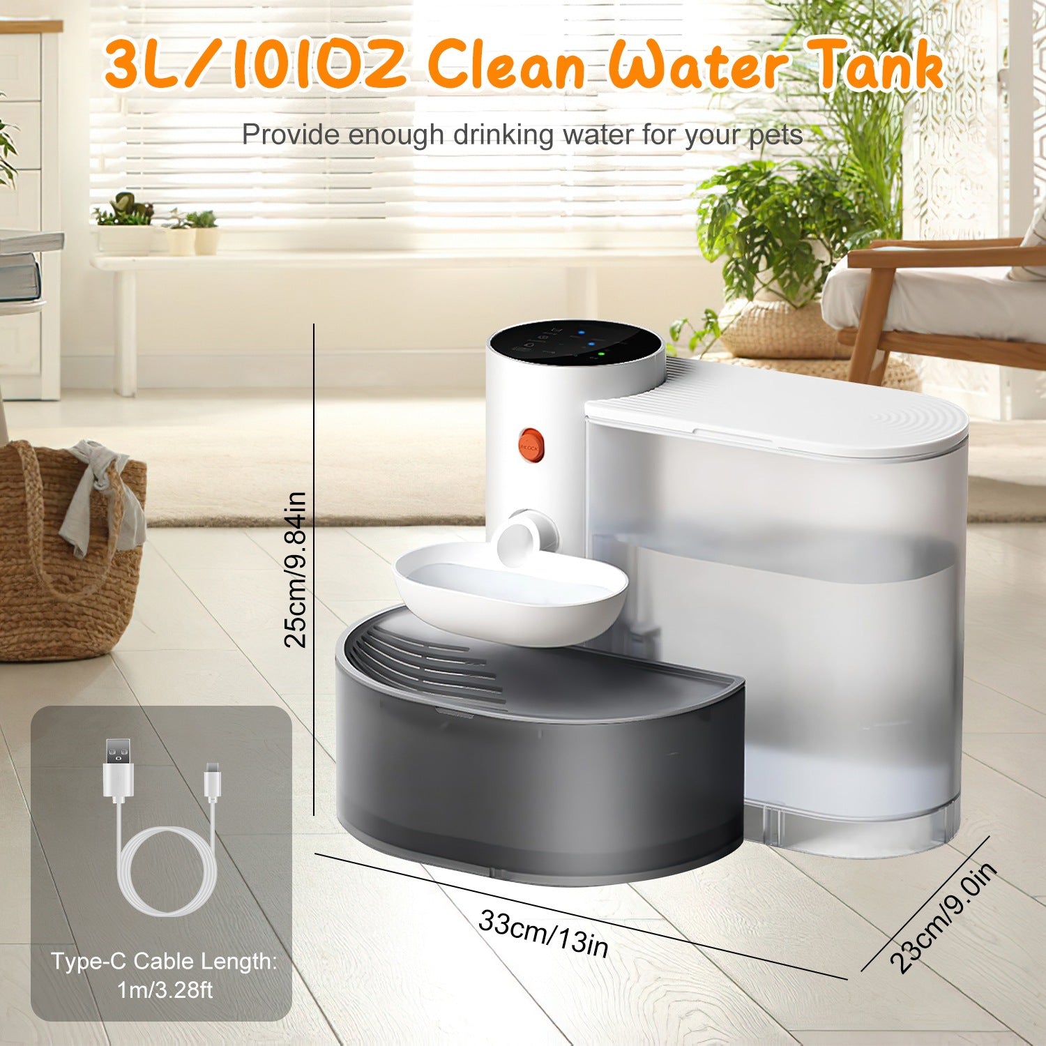 Smart Pet Water Fountain - 3L Cordless Self-Refill for Cats & Dogs - Purrfect Pet Haven