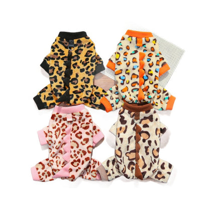 Dino Roar Fleece - Leopard Print Dog Hoodie