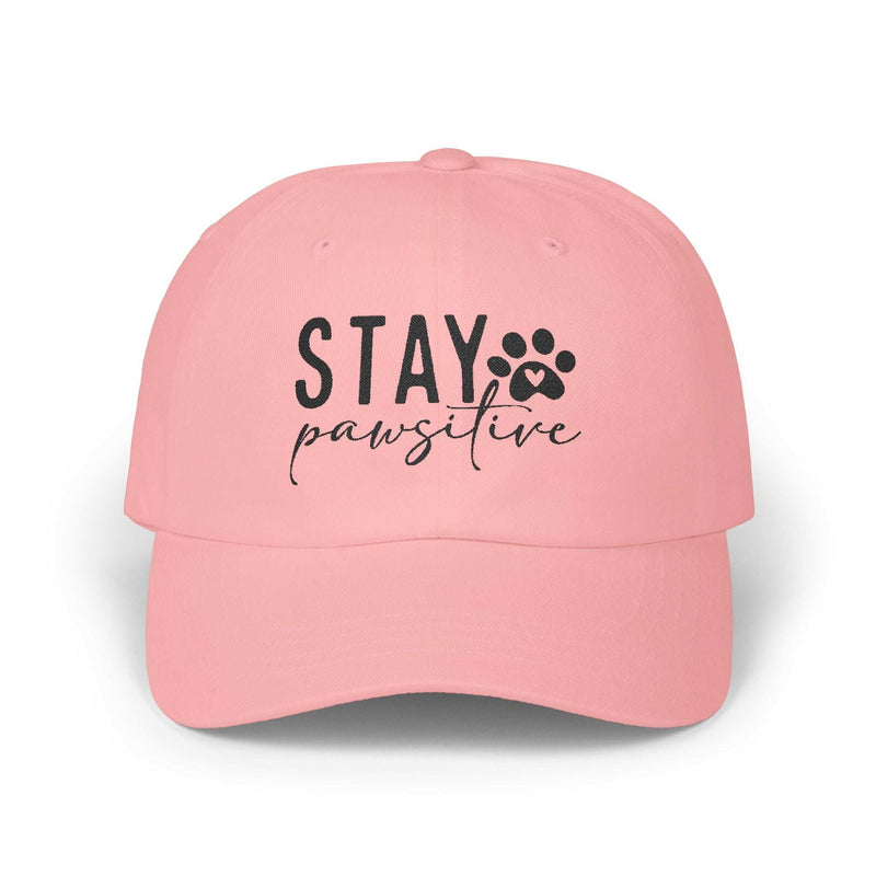 Stay Pawsitive Embroidered Dad Cap - Inspirational Pet Lover Baseball Hat - Purrfect Pet Haven