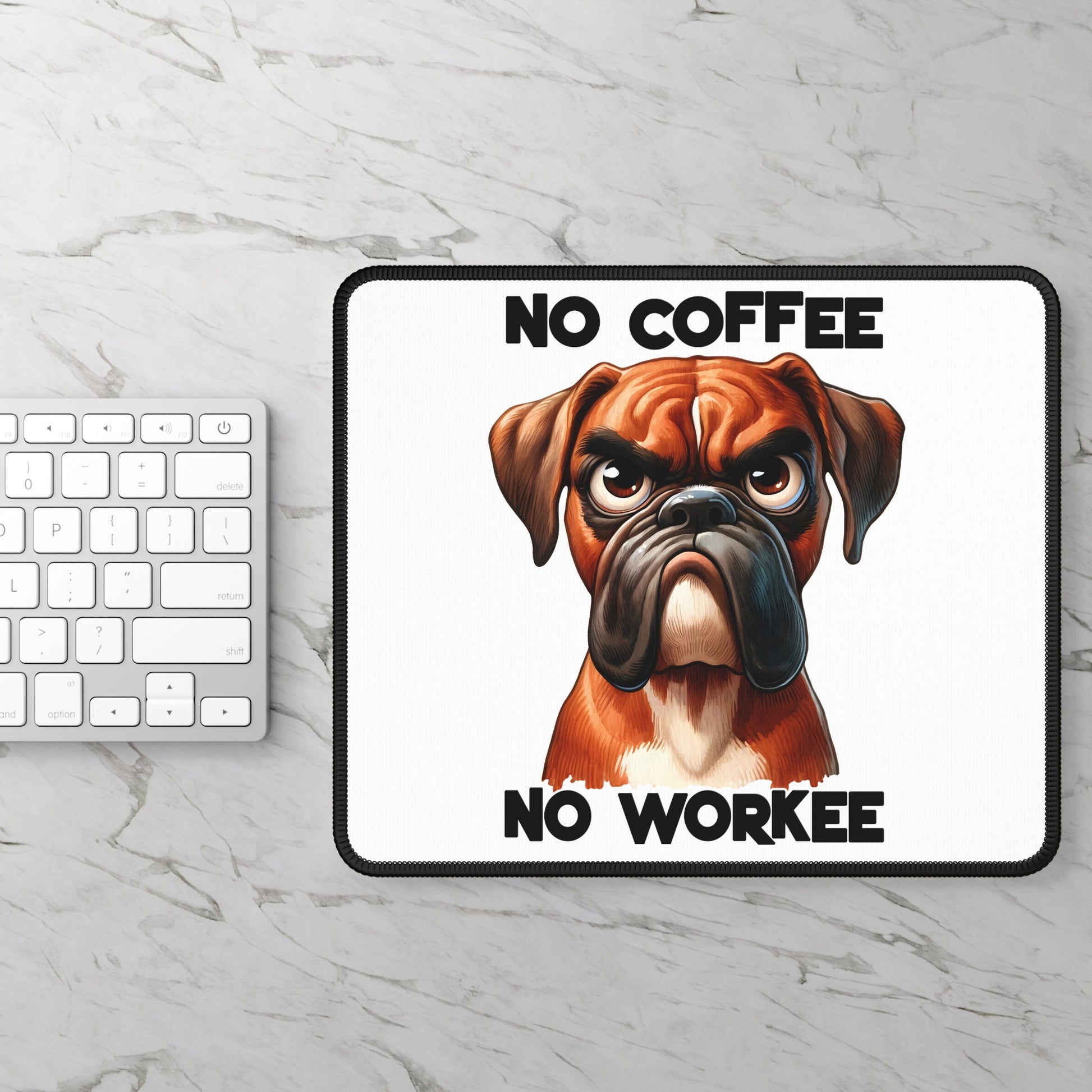 Funny Dog Gaming Mouse Pad - "No Coffee No Workee" | Purrfect Pet Haven