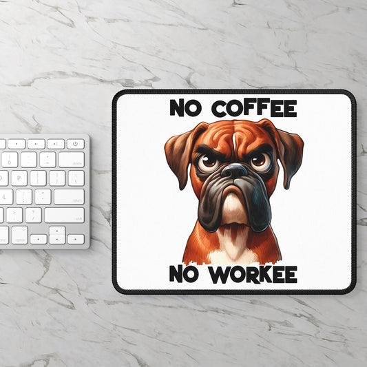 Funny Dog Gaming Mouse Pad - "No Coffee No Workee" | Purrfect Pet Haven