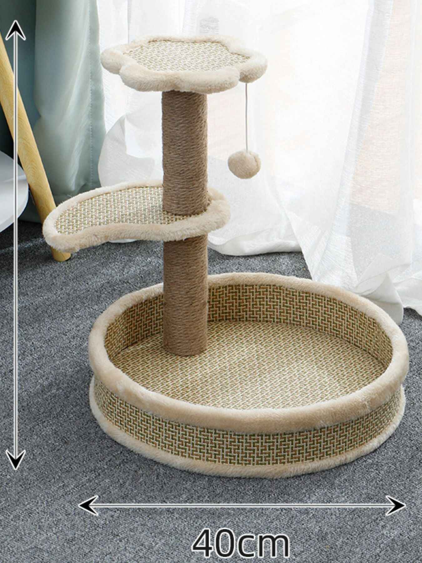 Cat Scratching Post with Cat Bed and Toy