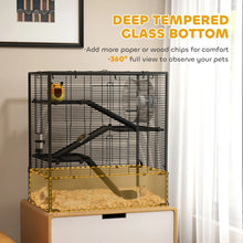Large Hamster Cage - 4 Tier Deep Tempered Glass Bottom