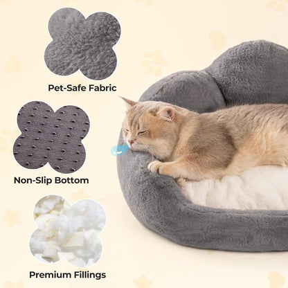 Flower-Shaped Pet Bed - Fluffy Washable Couch for Cats & Small Dogs