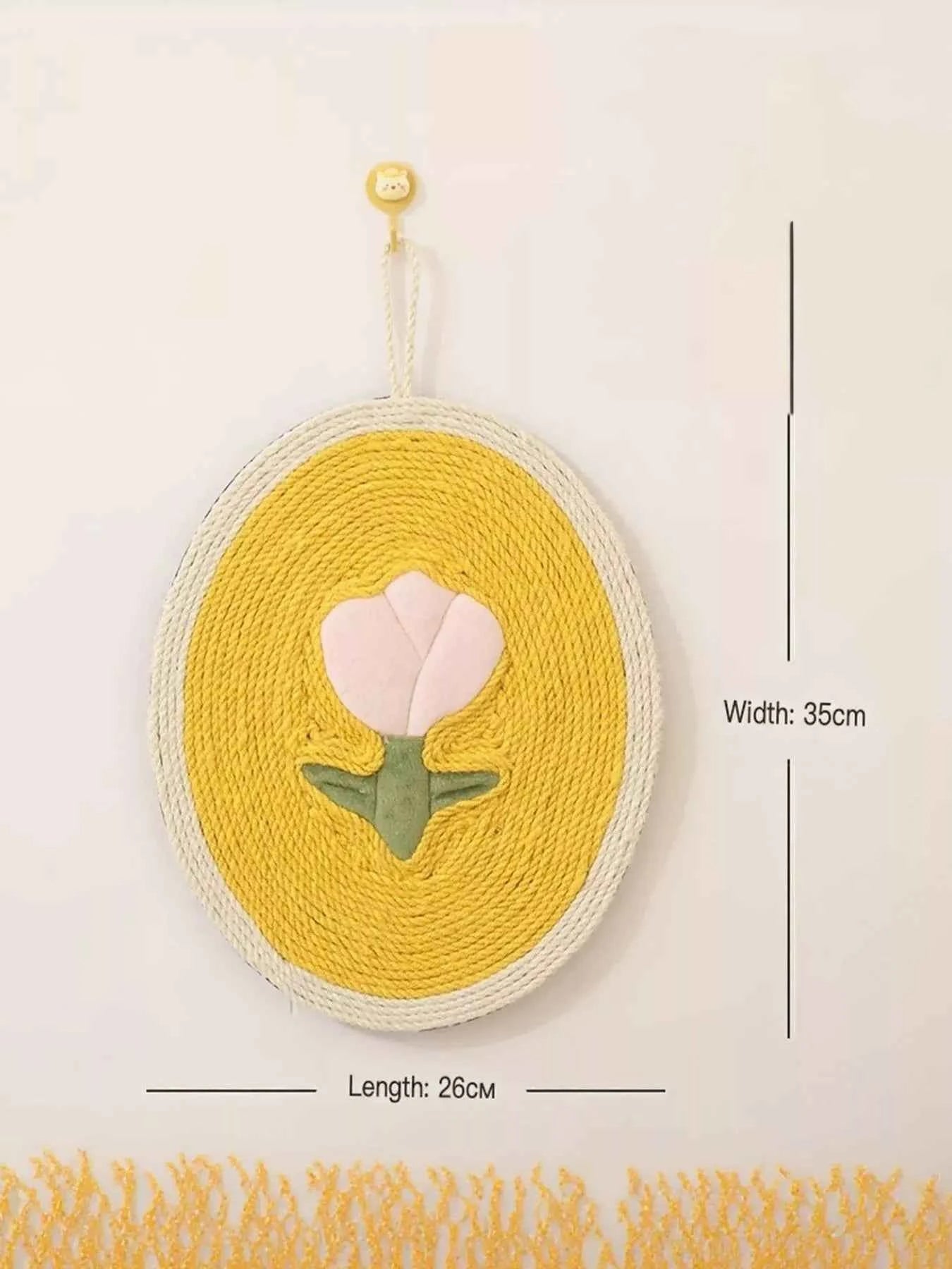 Cute Animal Design Hanging Cat Scratching Post with Dangling Balls