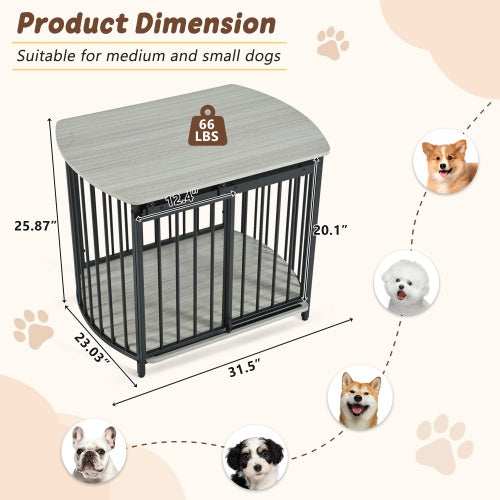 Furniture Style Dog Crate For Small And Medium Dogs - Modern Wooden End Table Kennel