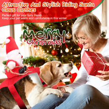 Christmas Santa Pet Outfit - Riding Style with Bell