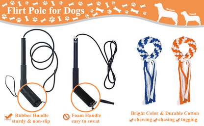 Dog Flirt Pole - Extendable Teaser Wand for Training