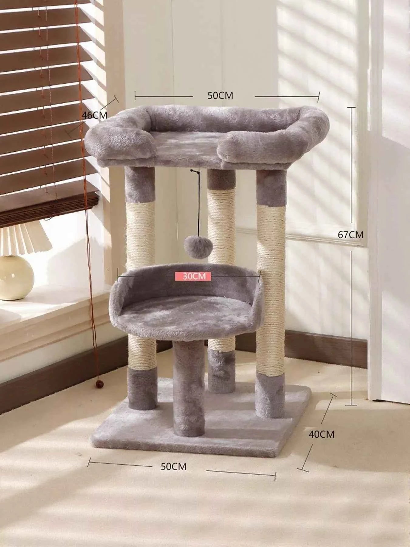 Plush Cat Tree Condo - Multi-Level Scratching Posts
