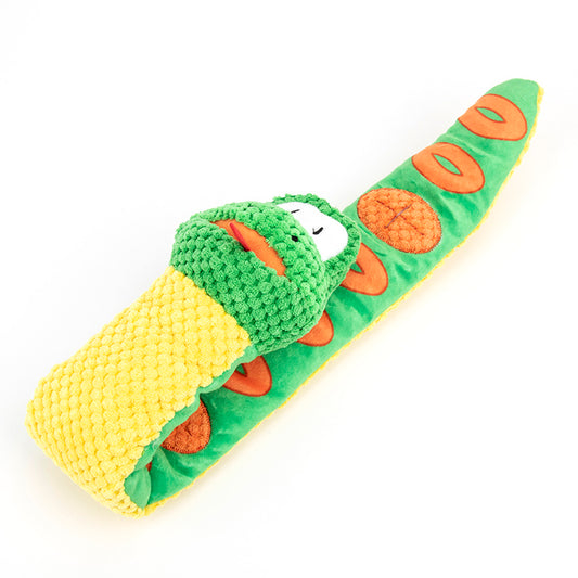 Snuffle Snake Treat Dispenser Puzzle Plush Toy IQ Training Squeaky Dog Toy