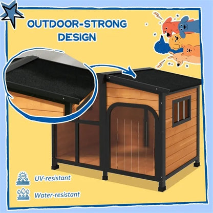 Weatherproof Cabin - Outdoor Wooden Dog House - Purrfect Pet Haven