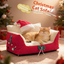 Christmas Cat Bed for Winter Warmth - Cozy Bolster Pet Nest - Purrfect Pet Haven